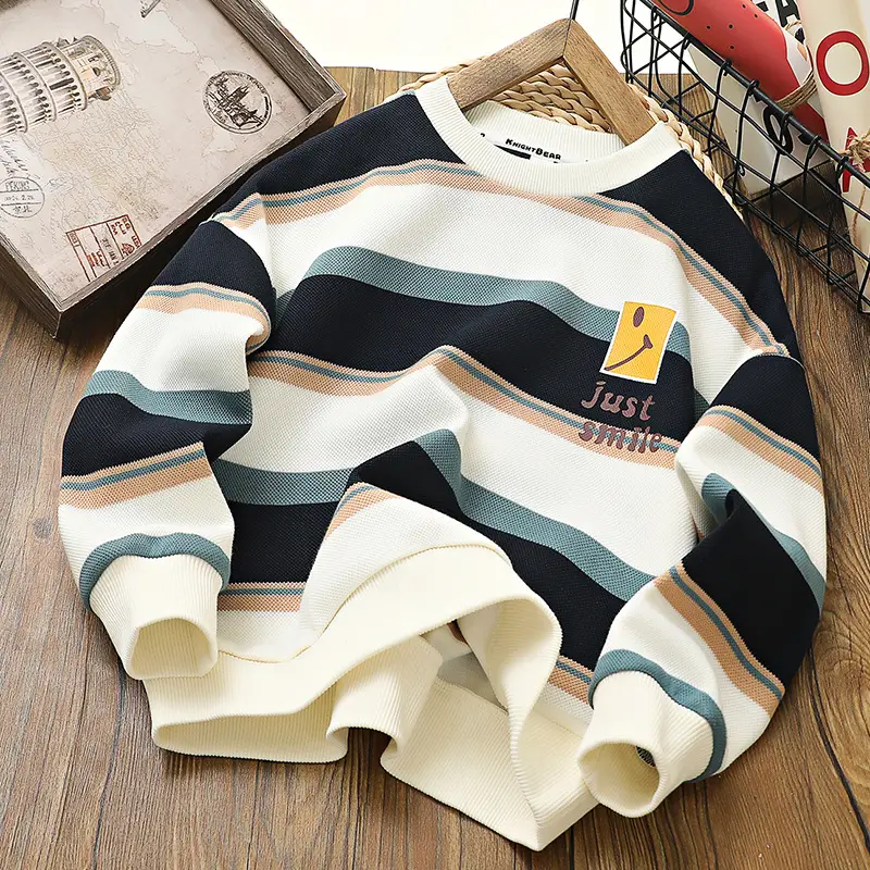 Boys Striped Sweatshirt 2026 Spring Long Sleeve - Image 5