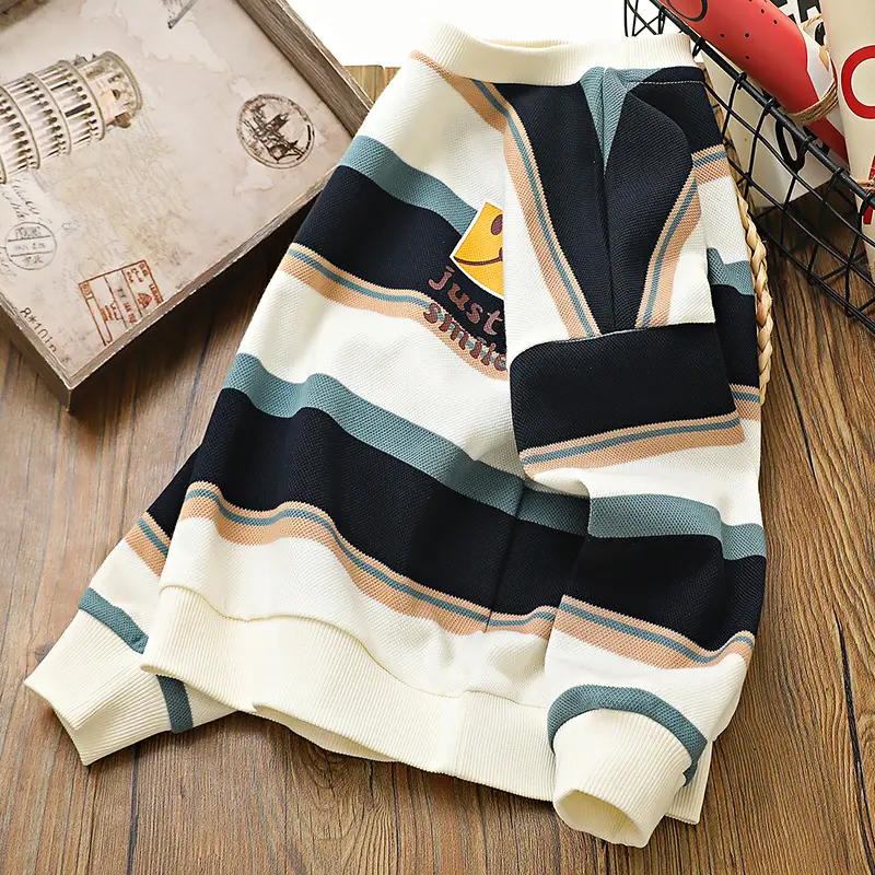 Boys Striped Sweatshirt 2026 Spring Long Sleeve - Image 7