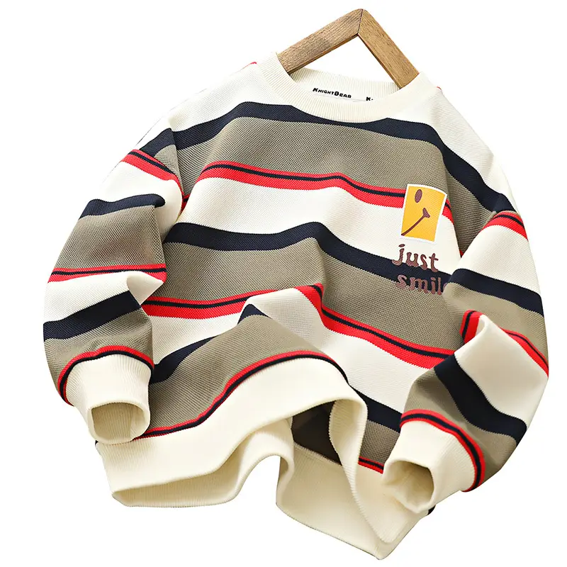 Boys Striped Sweatshirt 2026 Spring Long Sleeve - Image 8