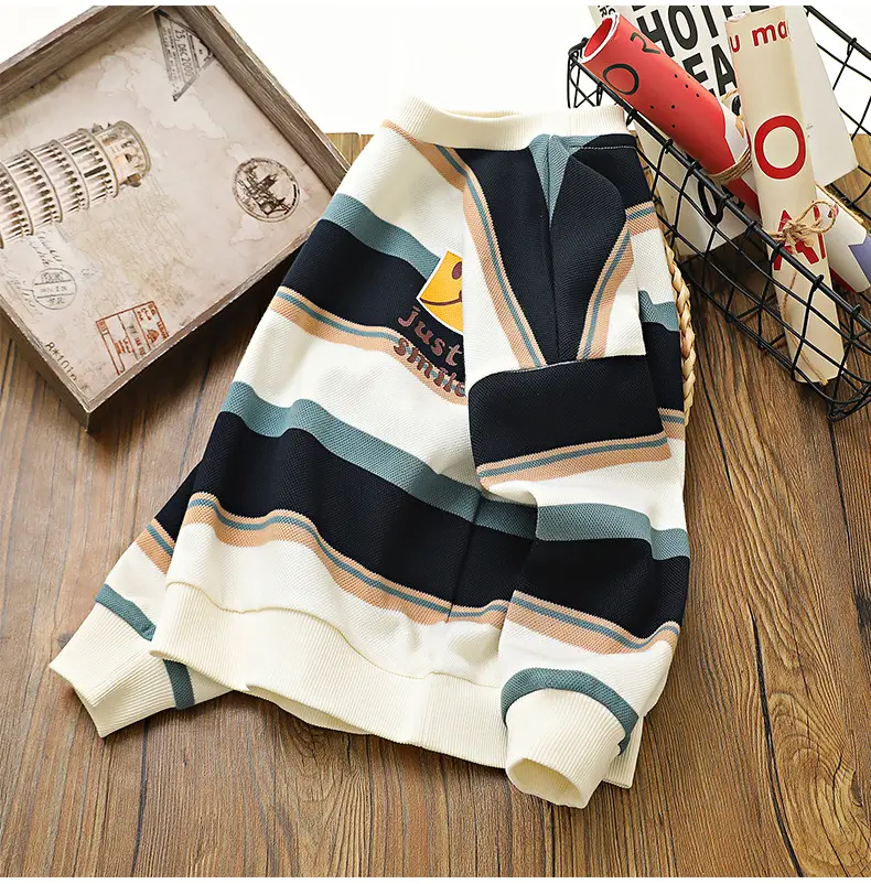 Boys Striped Sweatshirt 2026 Spring Long Sleeve — feature 17