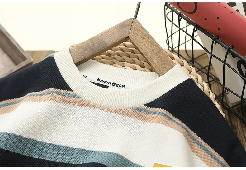 Boys Striped Sweatshirt 2026 Spring Long Sleeve — feature 18