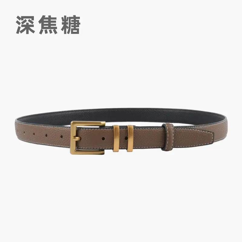 Women Litchi Belt Black Cowhide 2.3cm - Image 15