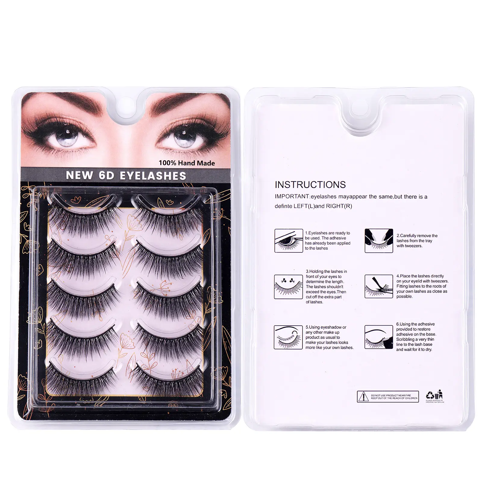 5 Pairs Chemical Fiber False Eyelashes Natural Thick One-Piece