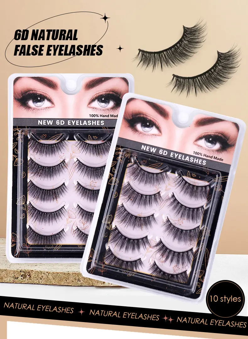 5 Pairs Chemical Fiber False Eyelashes Natural Thick One-Piece — feature 1