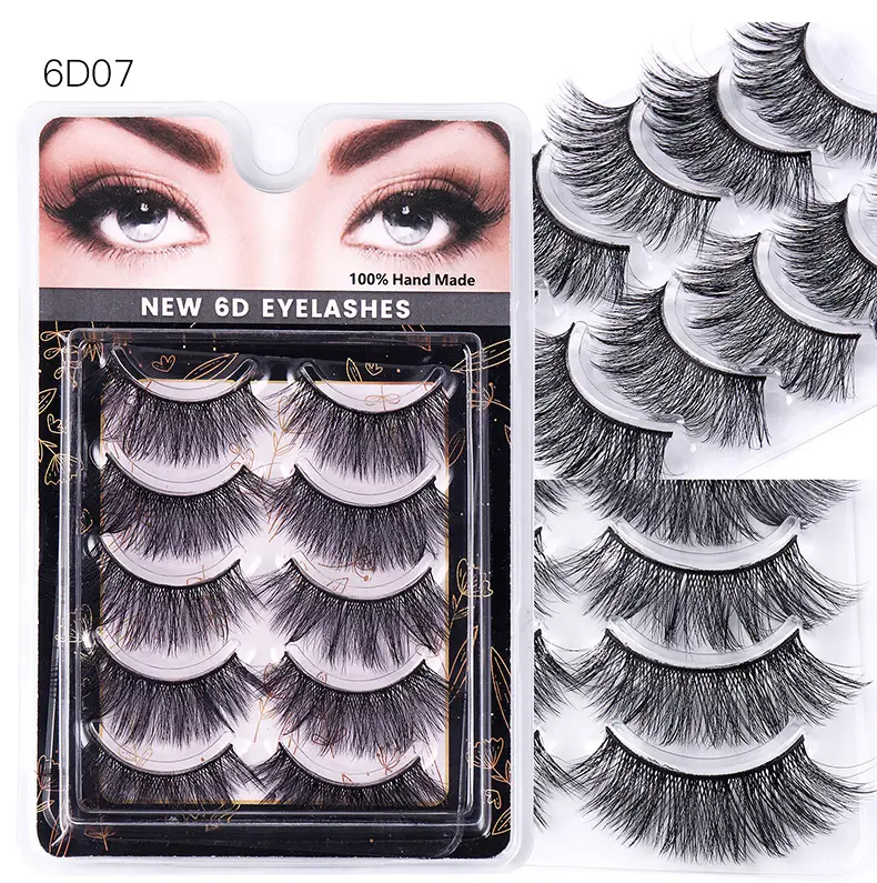 5 Pairs Chemical Fiber False Eyelashes Natural Thick One-Piece — feature 12