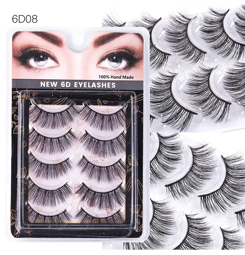 5 Pairs Chemical Fiber False Eyelashes Natural Thick One-Piece — feature 13