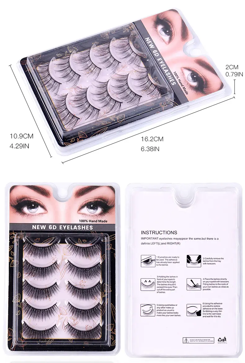 5 Pairs Chemical Fiber False Eyelashes Natural Thick One-Piece — feature 16