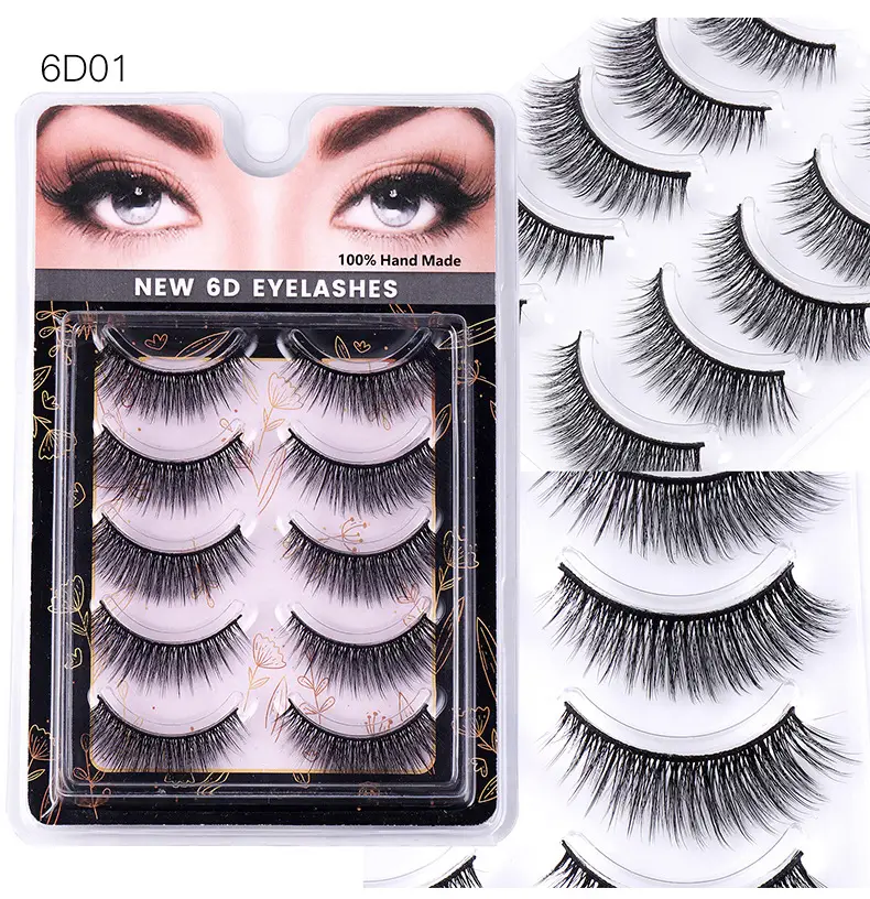 5 Pairs Chemical Fiber False Eyelashes Natural Thick One-Piece — feature 7