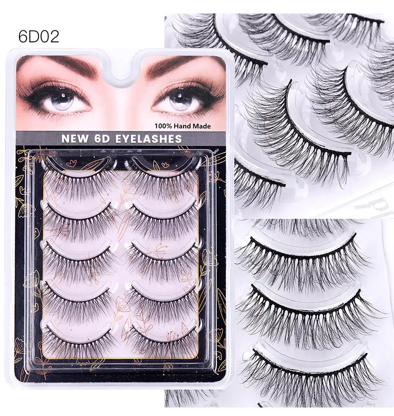 5 Pairs Chemical Fiber False Eyelashes Natural Thick One-Piece — feature 8