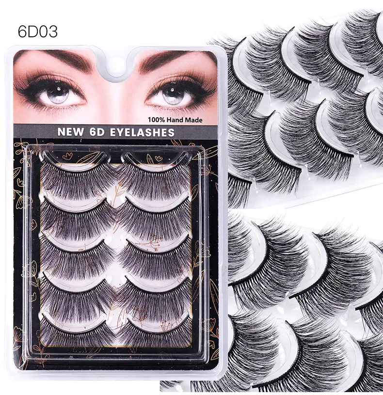 5 Pairs Chemical Fiber False Eyelashes Natural Thick One-Piece — feature 9
