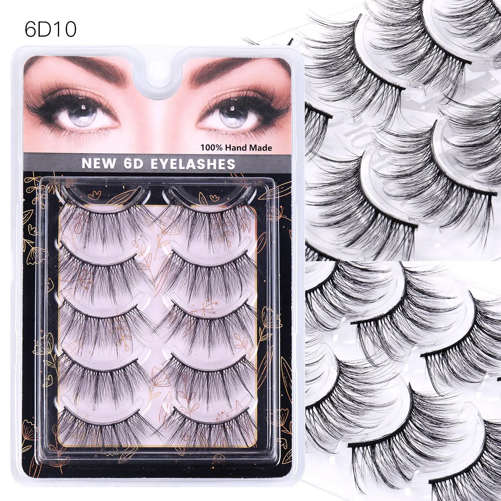 5 Pairs Chemical Fiber False Eyelashes Natural Thick One-Piece