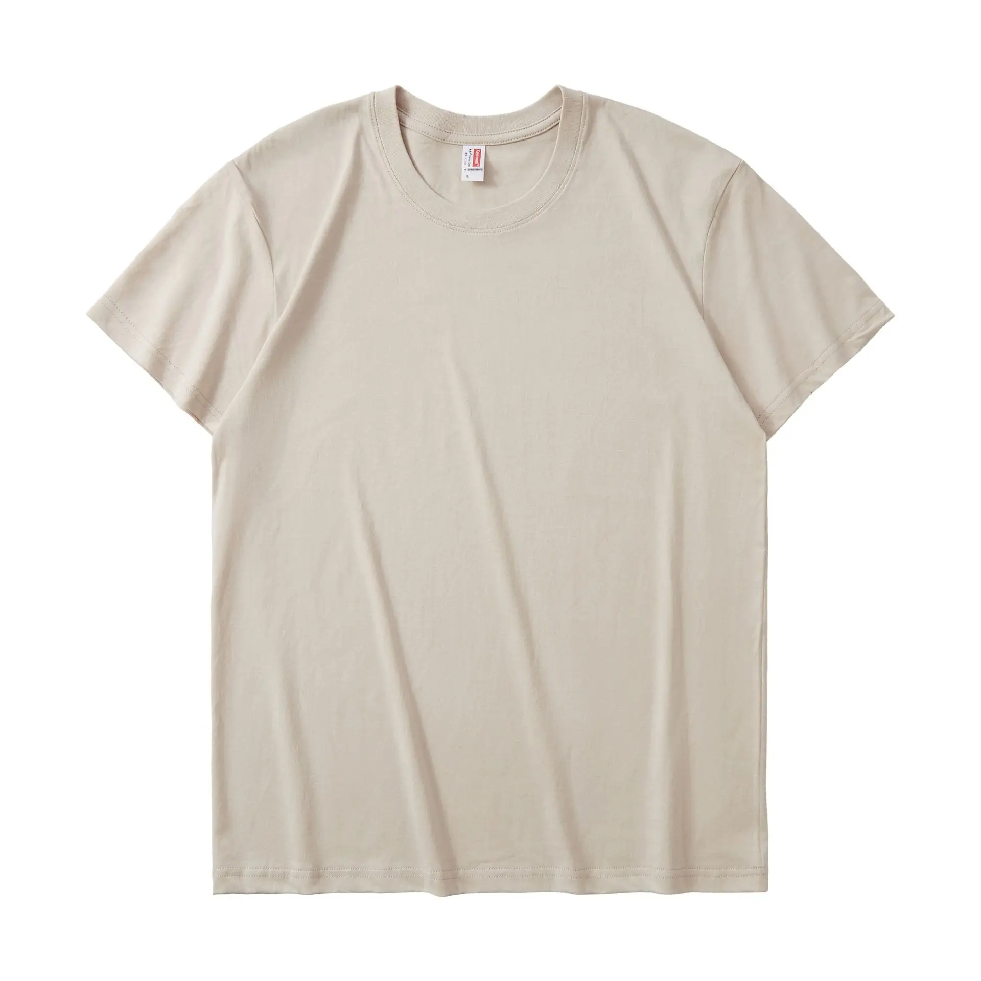Men's 180g Cotton T-Shirt Beige Round Neck