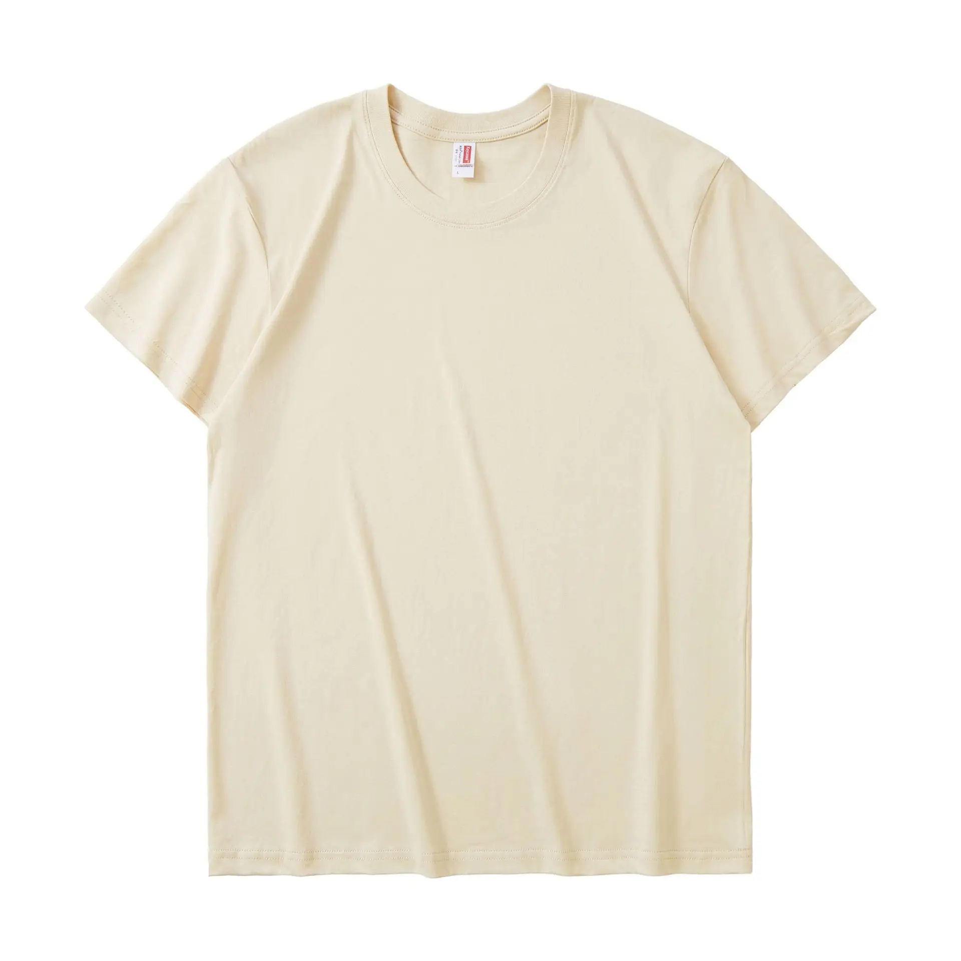 Men's 180g Cotton T-Shirt Beige Round Neck