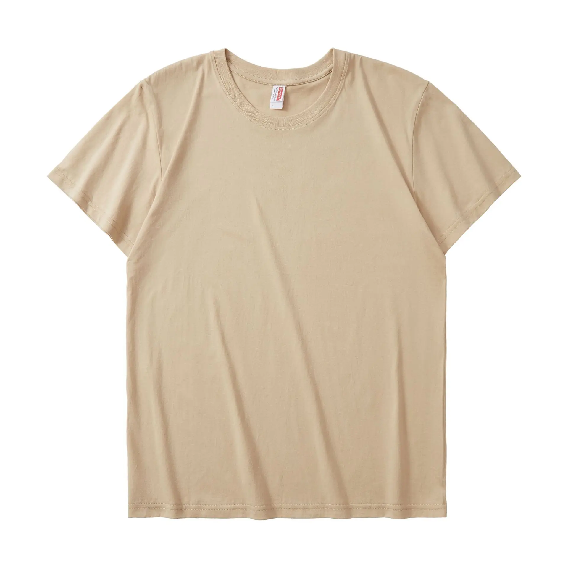 Men's 180g Cotton T-Shirt Beige Round Neck