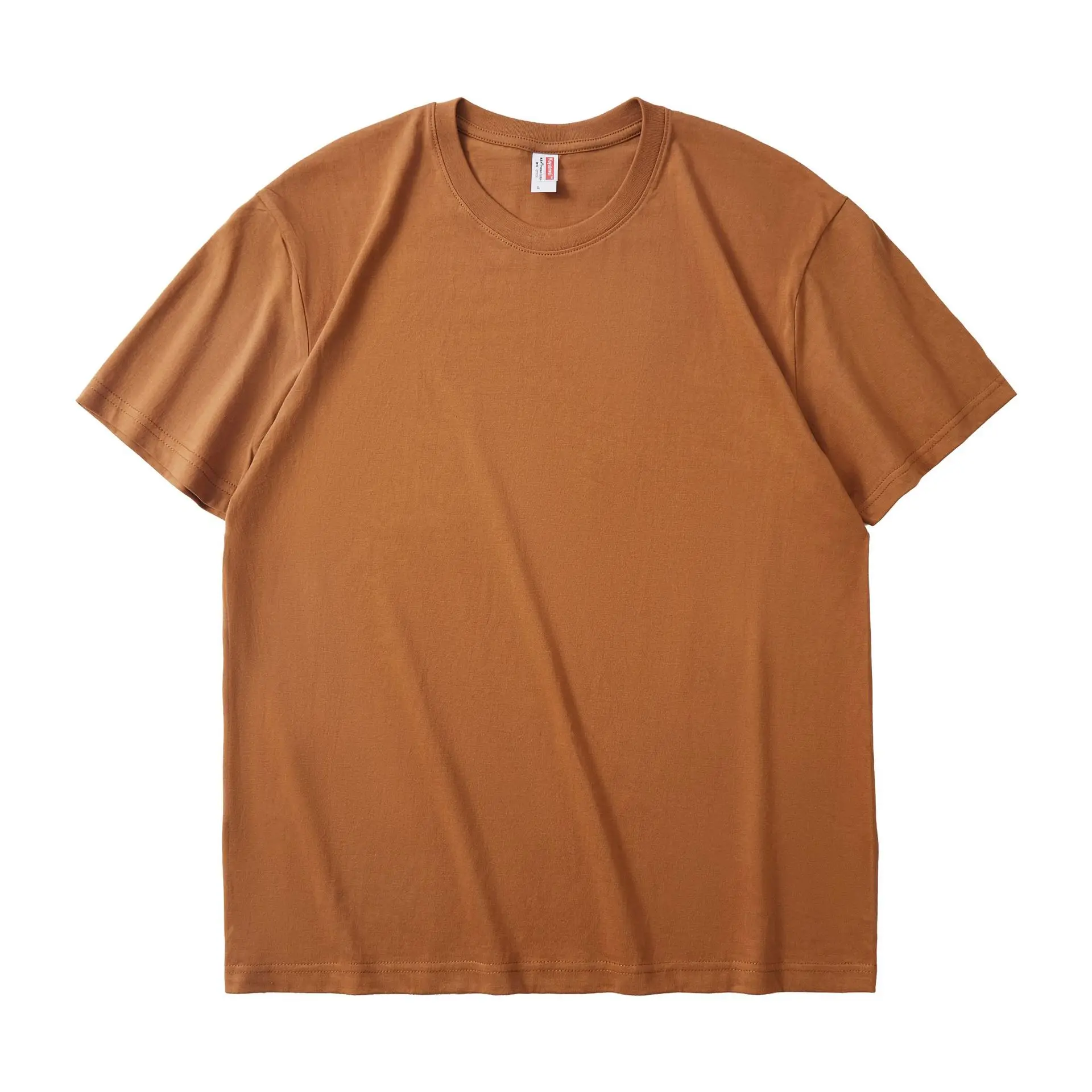 Men's 180g Cotton T-Shirt Beige Round Neck