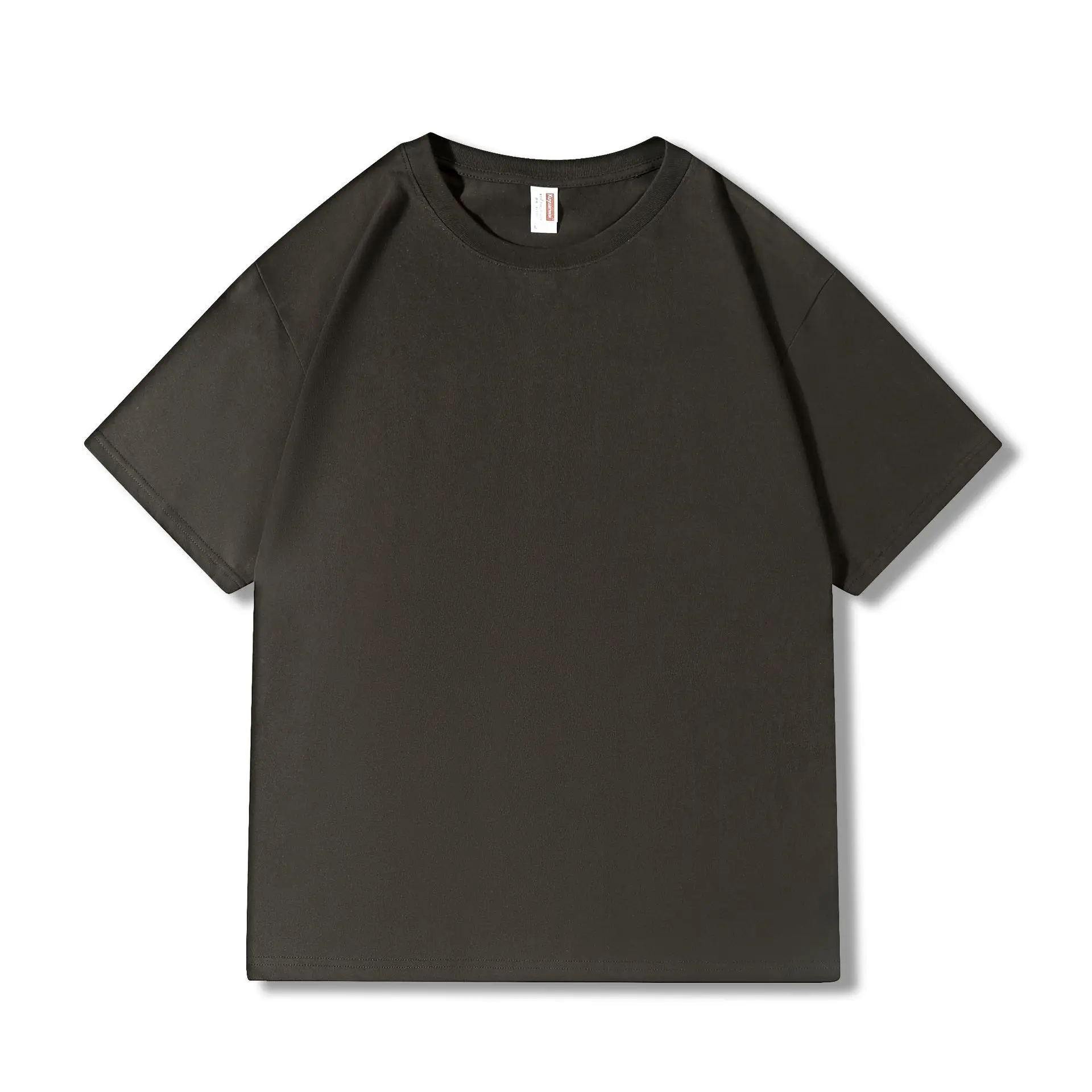 Men's Brown Cotton T-Shirt Short Sleeve Wholesale - Image 5