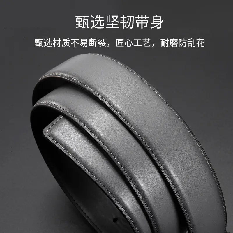 Men's Black Leather Belt with Silver Pin Buckle - Image 4