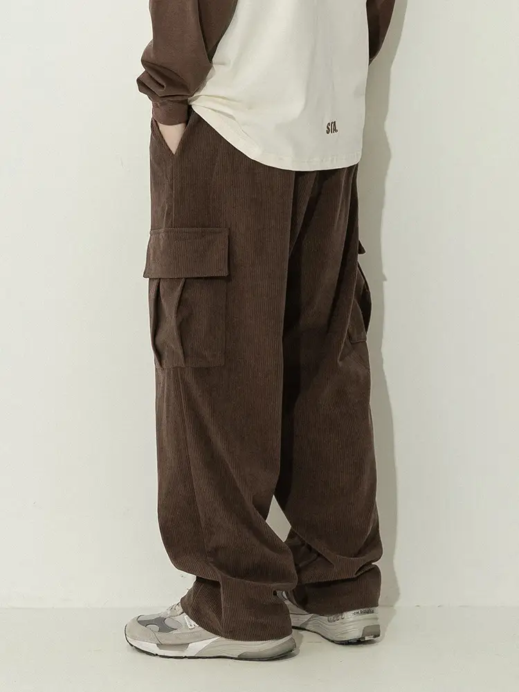 Japanese Style Corduroy Pants Brown 2025 Spring - Image 6