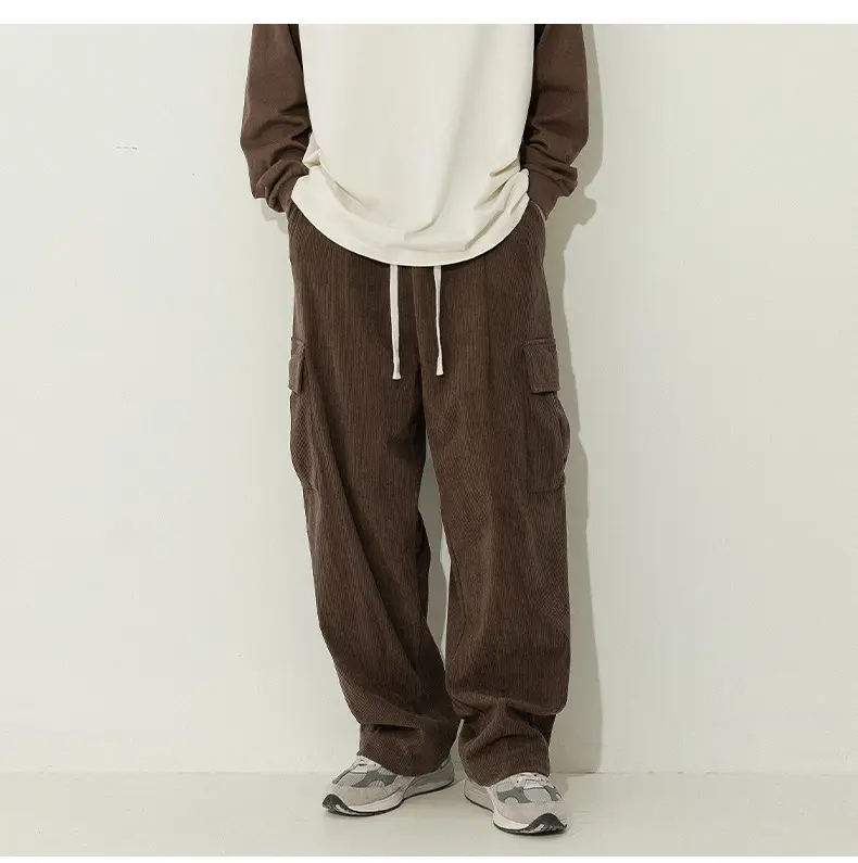 Japanese Style Corduroy Pants Brown 2025 Spring — feature 15