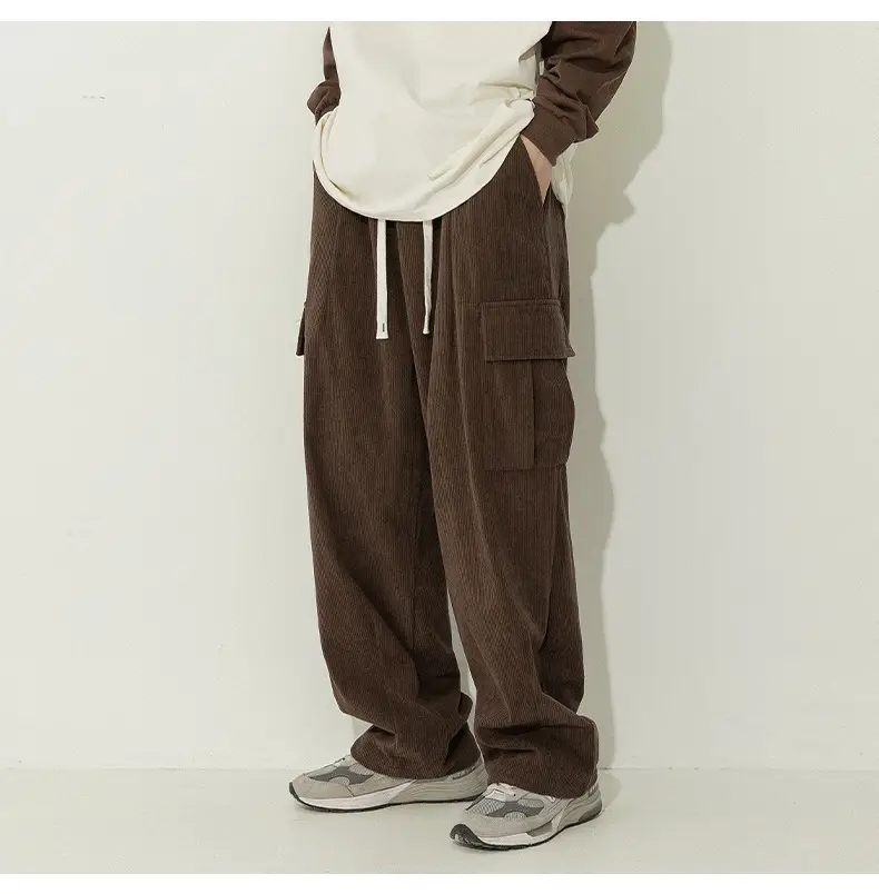 Japanese Style Corduroy Pants Brown 2025 Spring — feature 16