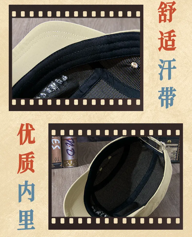 Women's Big Head Baseball Cap with Long Brim Deep Wide Brim — feature 26
