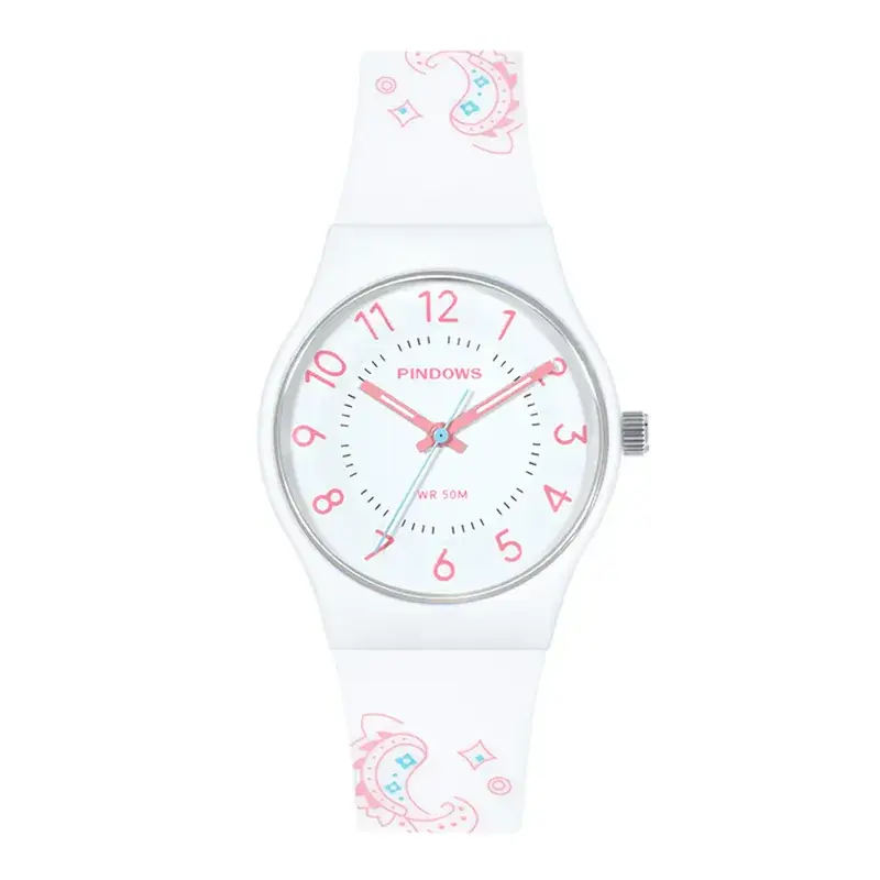 Women's White Silicone Analog Watch with Quartz Movement - Image 13