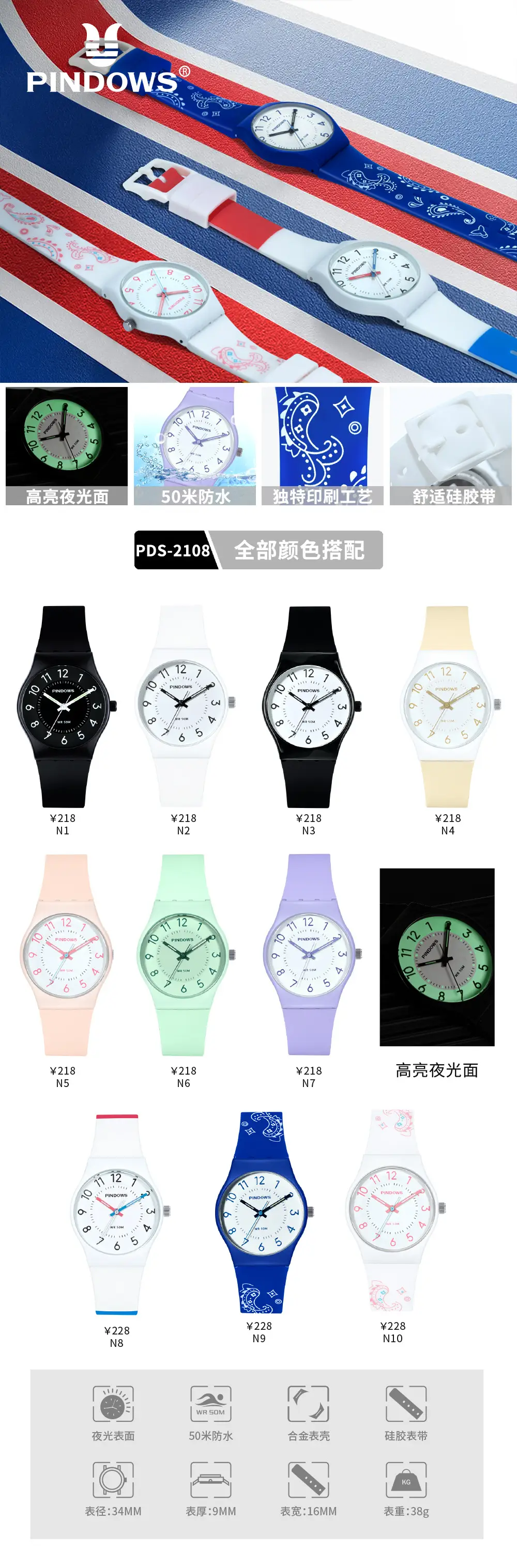 Women's White Silicone Analog Watch with Quartz Movement — feature 3