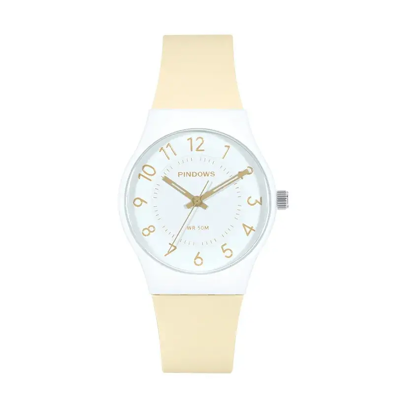 Women's White Silicone Analog Watch with Quartz Movement - Image 2
