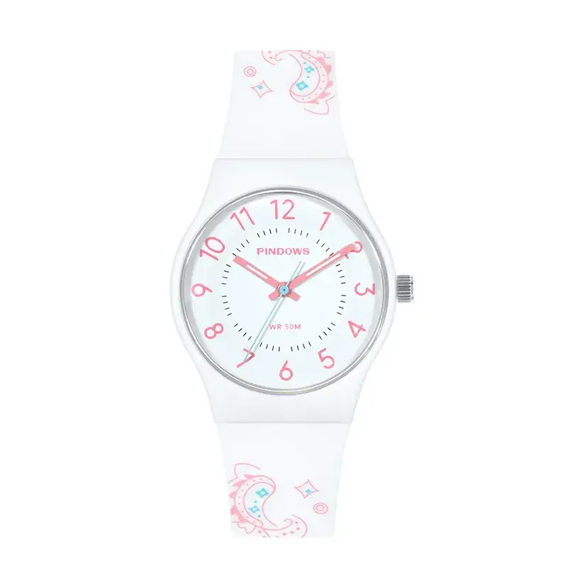 Women's White Silicone Analog Watch with Quartz Movement - Image 8