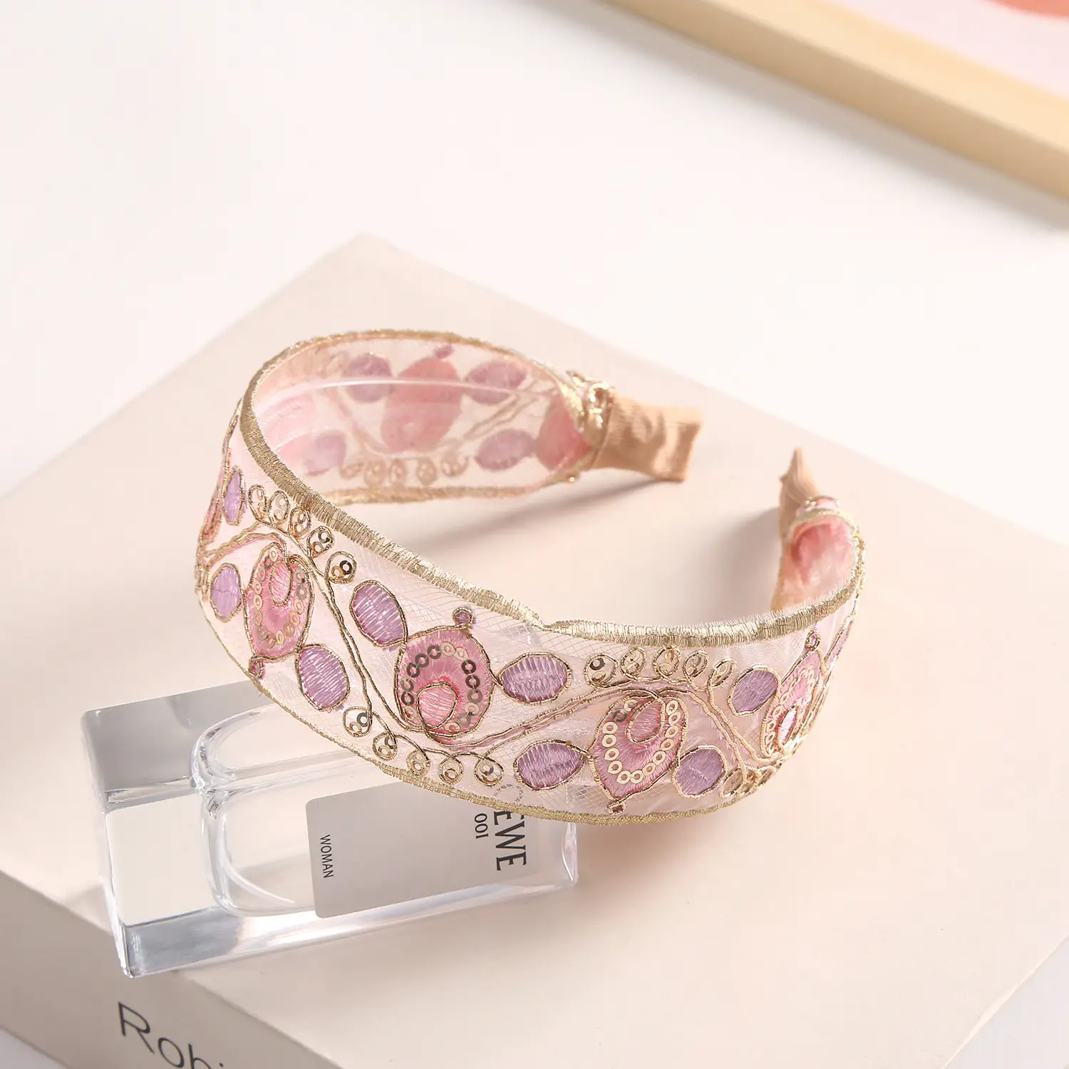 Luxury Floral Bangle with Inner Teeth & Silk Embroidery