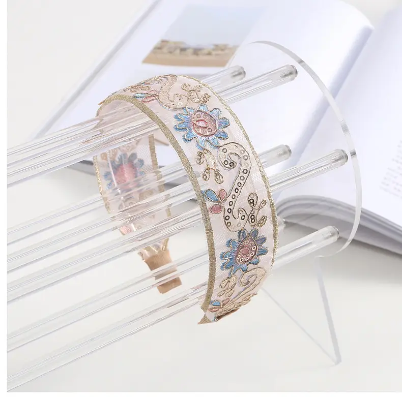 Luxury Floral Bangle with Inner Teeth & Silk Embroidery — feature 5