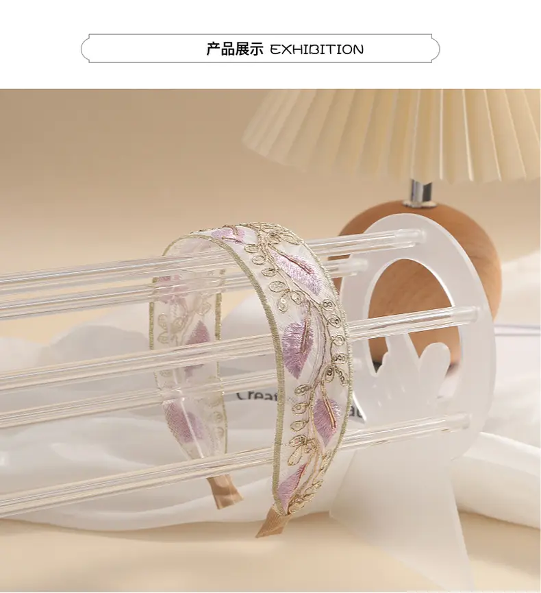 Luxury Floral Bangle with Inner Teeth & Silk Embroidery