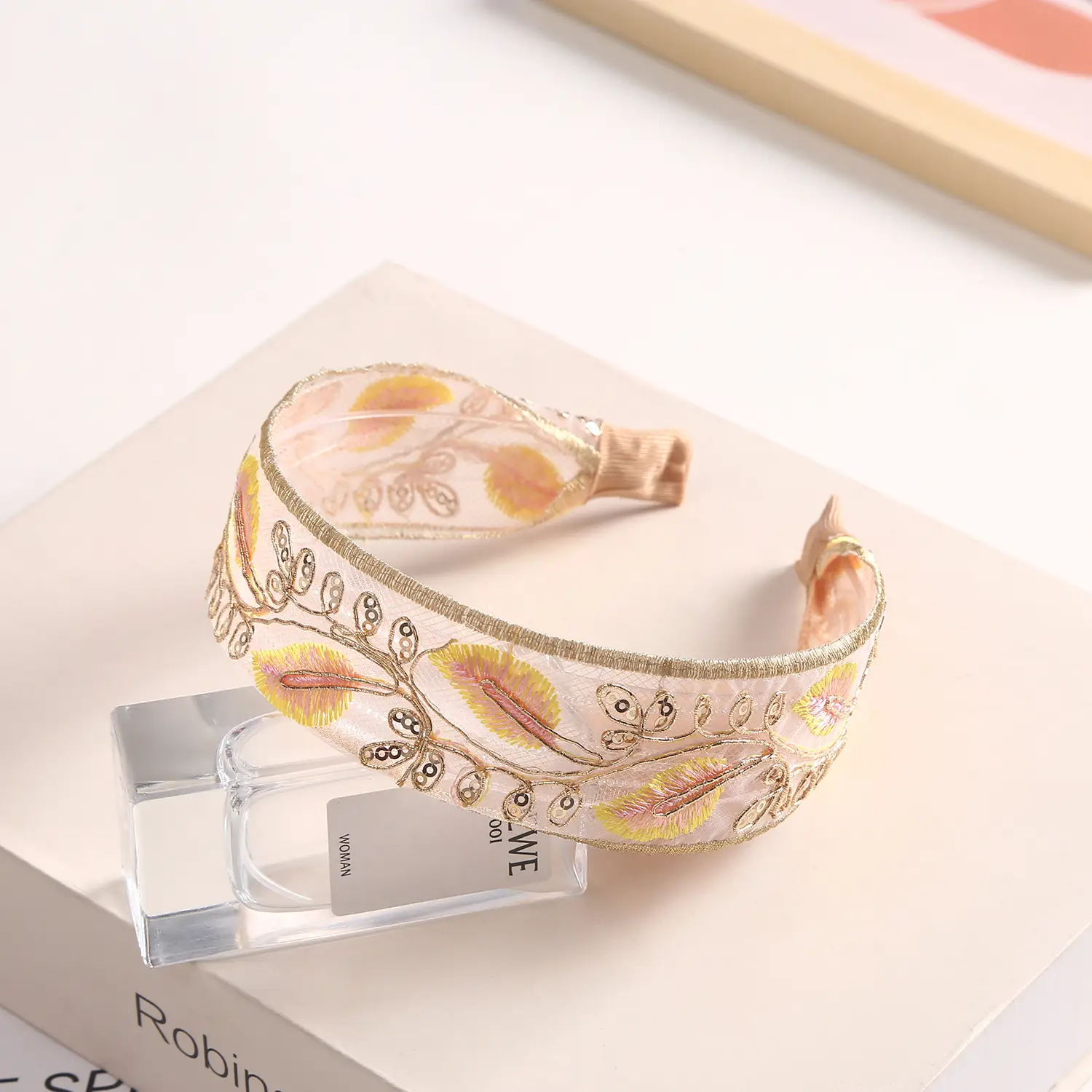 Luxury Floral Bangle with Inner Teeth & Silk Embroidery