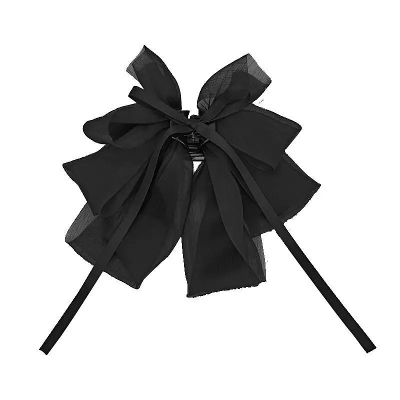 Black Ribbon Hairpin for Women Large Back of Head Clip - Image 8
