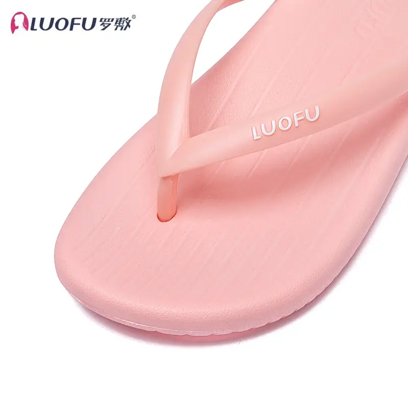 Luo Fu Women's Black Flip Flops Summer Sandals