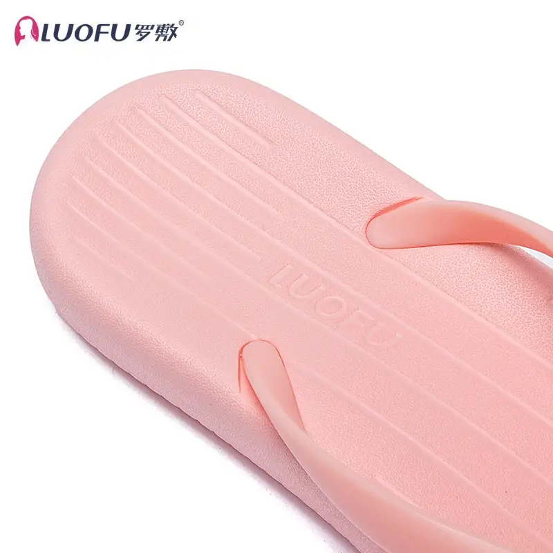 Luo Fu Women's Black Flip Flops Summer Sandals