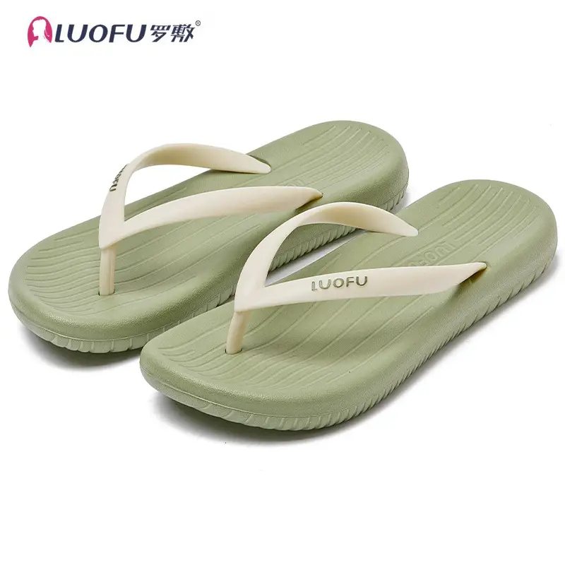 Luo Fu Women's Black Flip Flops Summer Sandals