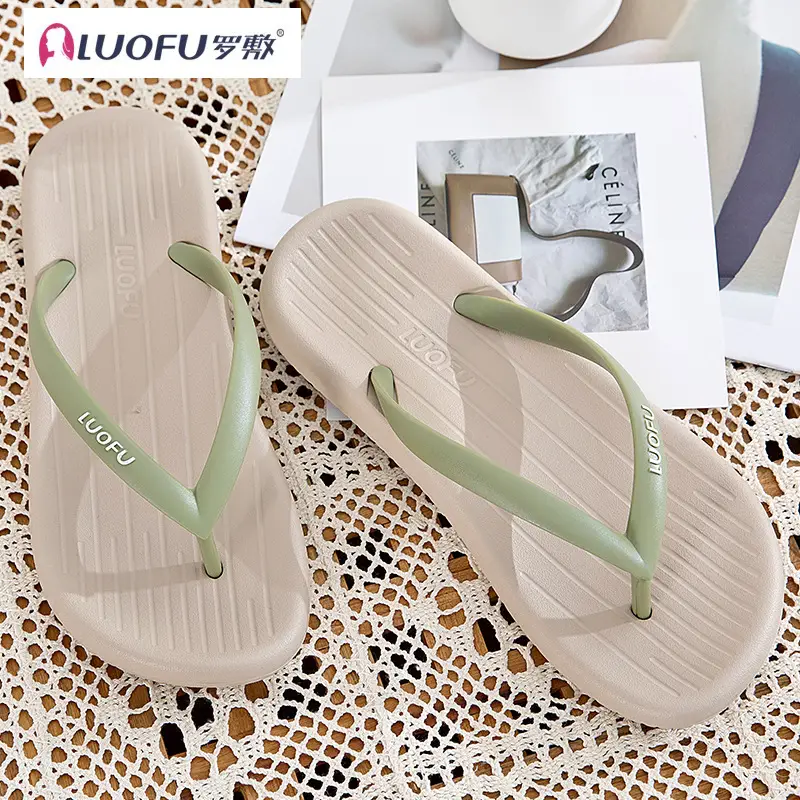 Luo Fu Women's Black Flip Flops Summer Sandals — feature 20