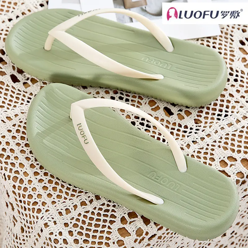 Luo Fu Women's Black Flip Flops Summer Sandals — feature 26