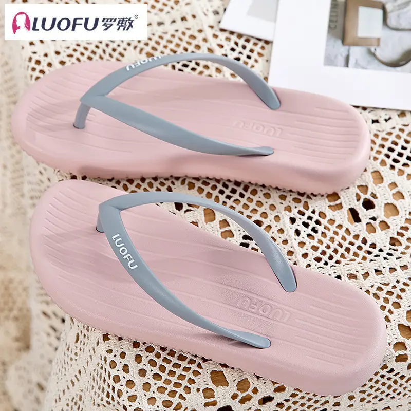 Luo Fu Women's Black Flip Flops Summer Sandals — feature 29