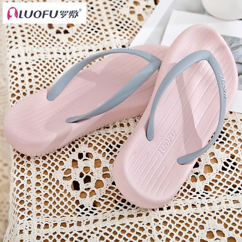 Luo Fu Women's Black Flip Flops Summer Sandals — feature 30
