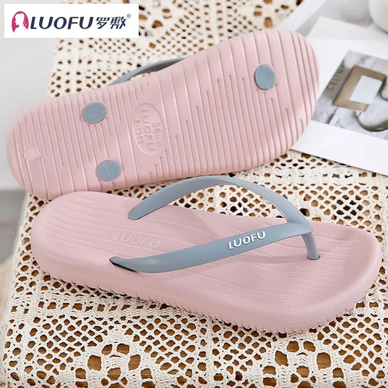 Luo Fu Women's Black Flip Flops Summer Sandals — feature 31