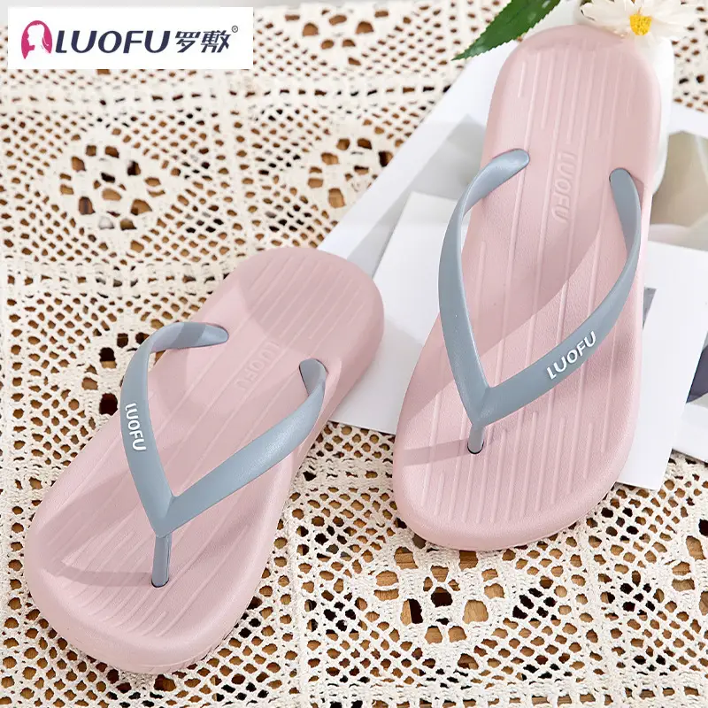 Luo Fu Women's Black Flip Flops Summer Sandals — feature 32