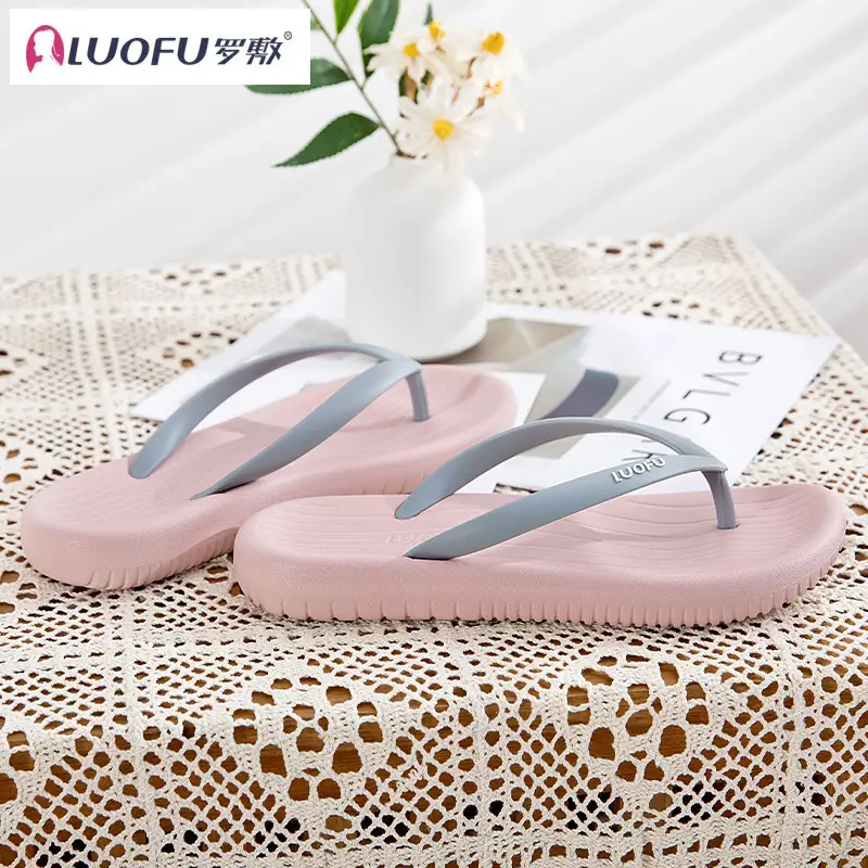 Luo Fu Women's Black Flip Flops Summer Sandals — feature 33