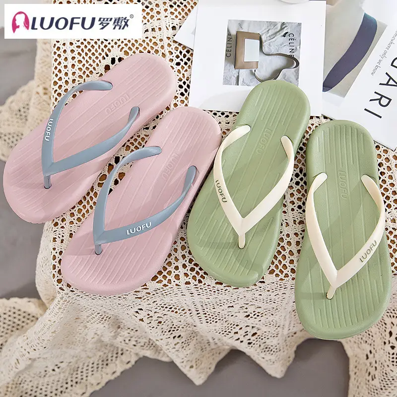 Luo Fu Women's Black Flip Flops Summer Sandals — feature 34