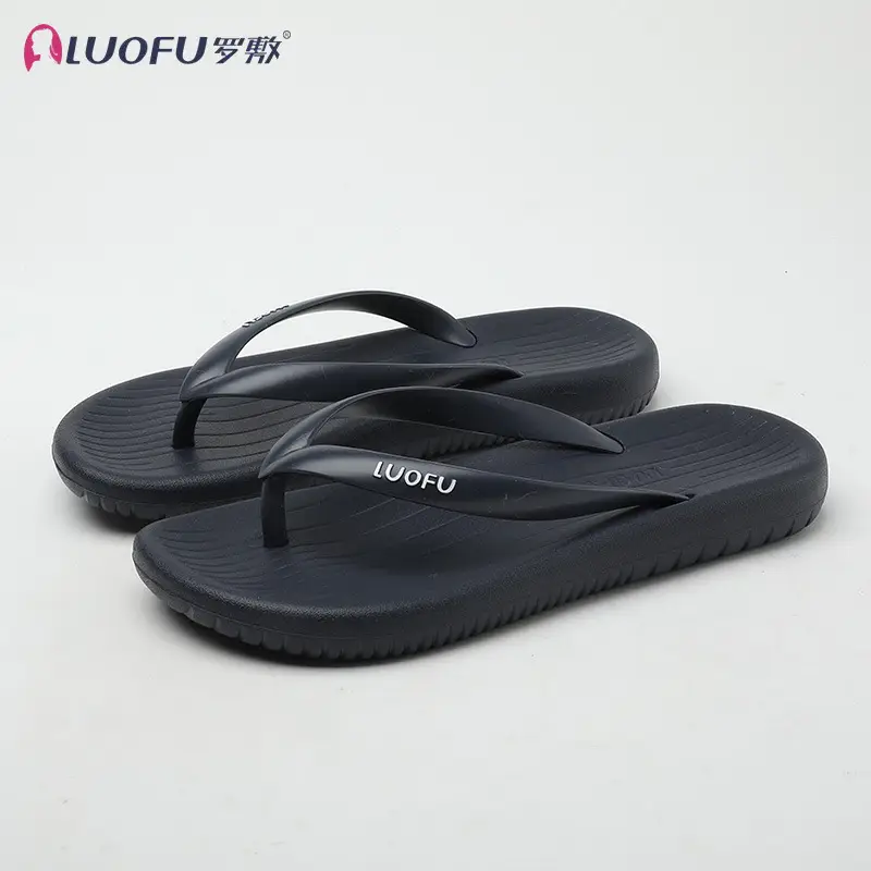 Luo Fu Women's Black Flip Flops Summer Sandals