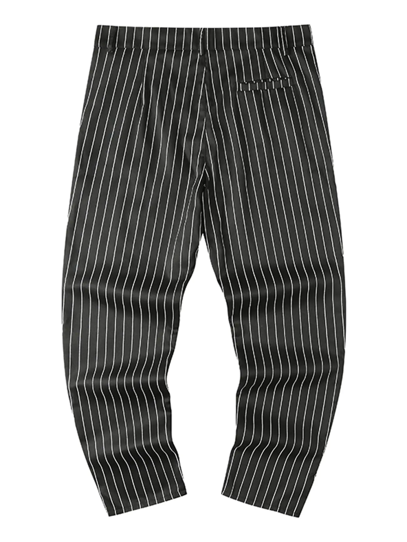 Men Striped Ankle Pants Slim Fit Casual Summer