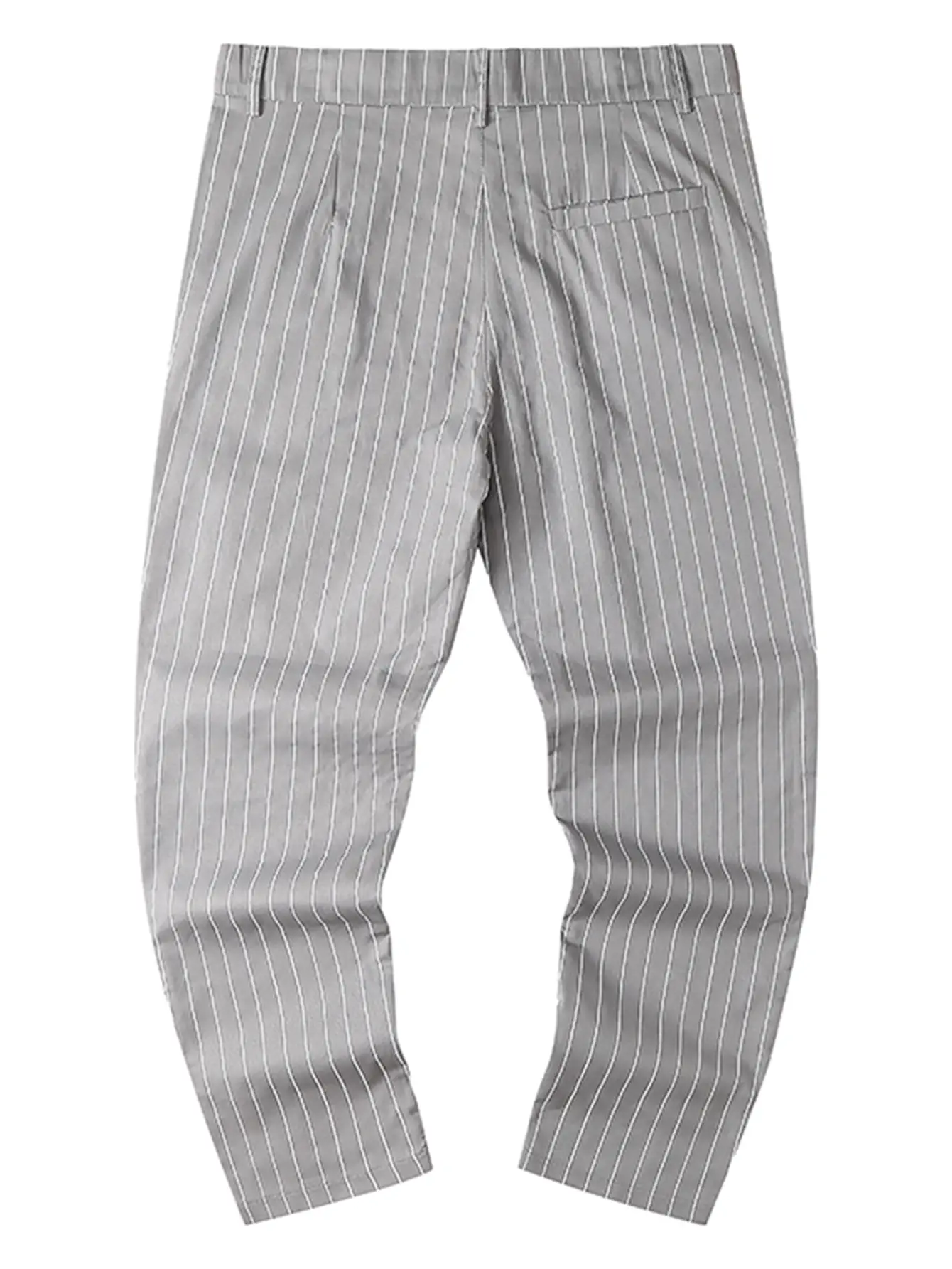 Men Striped Ankle Pants Slim Fit Casual Summer