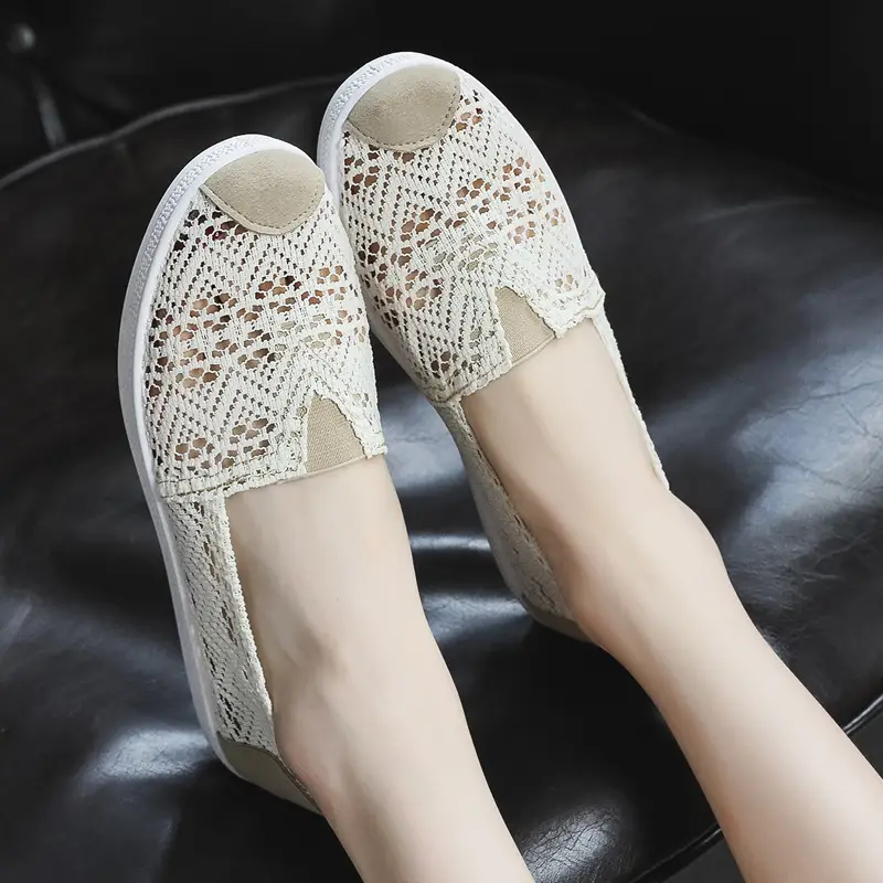 2025 Summer Mesh Slip-on Shoes White - Image 5
