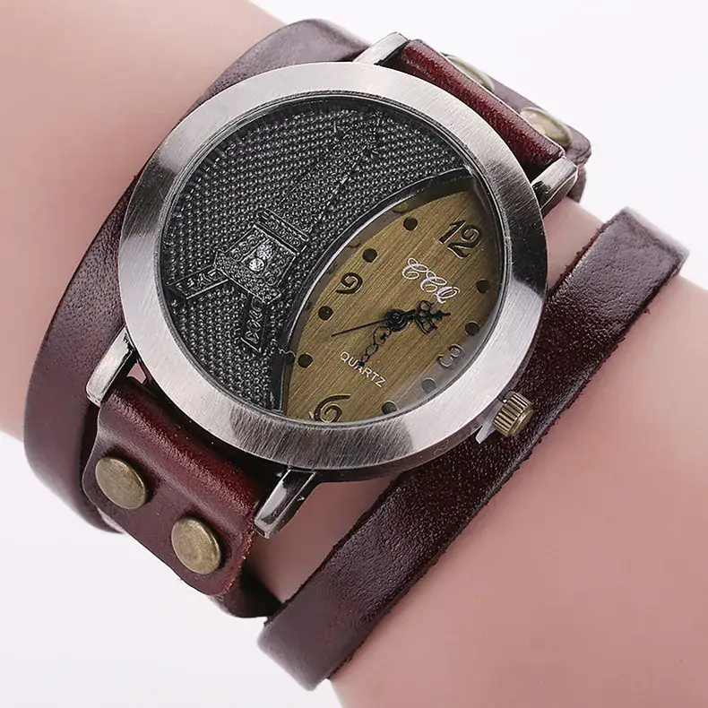 Women's Black Dial Quartz Watch with White Strap - Image 7